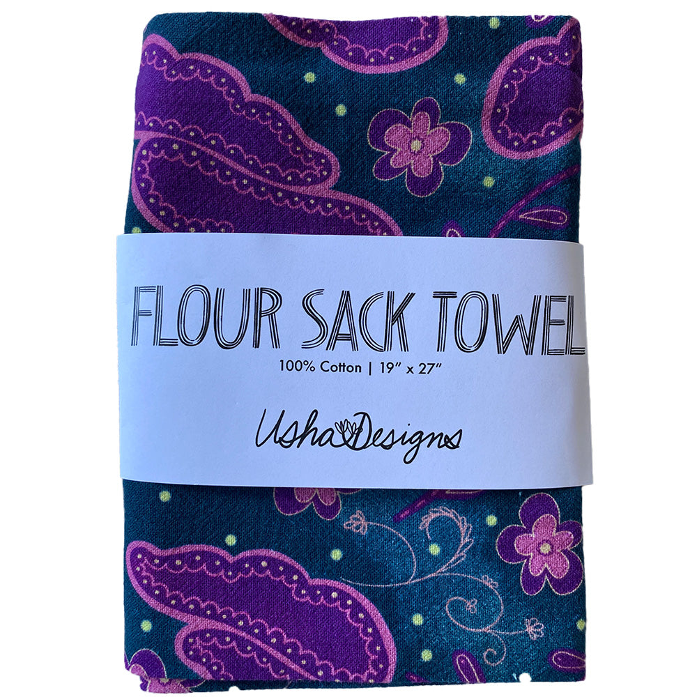 Sari Floral Tea Towel - Calm Colorway
