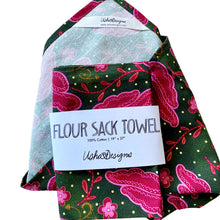Load image into Gallery viewer, Sari Floral Tea Towel - Green Colorway