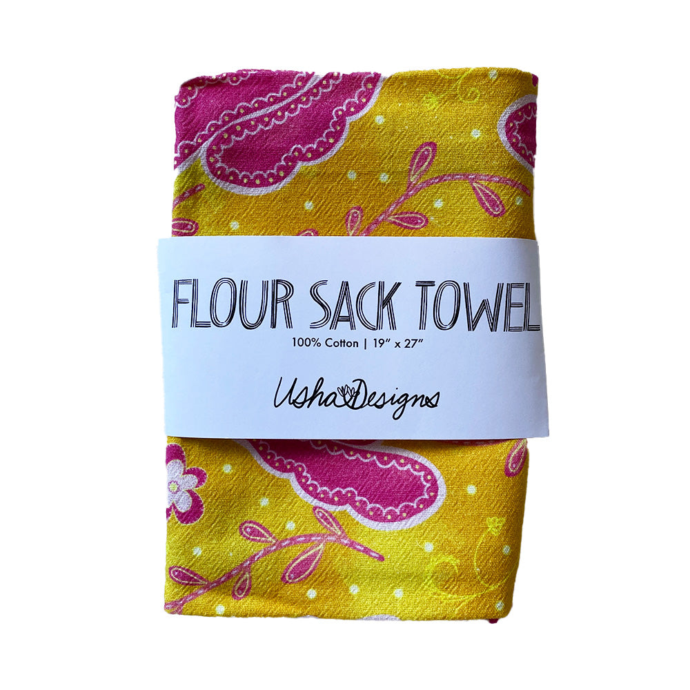 Sari Floral Tea Towel - Hot Colorway