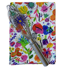 Load image into Gallery viewer, Watercolor Scattered Floral Tea Towel