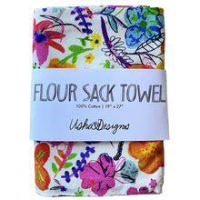 Load image into Gallery viewer, Watercolor Scattered Floral Tea Towel
