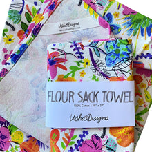 Load image into Gallery viewer, Watercolor Scattered Floral Tea Towel