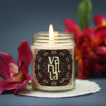 Load image into Gallery viewer, Vanilla Mandala Candle (Hand Poured 9 oz.)