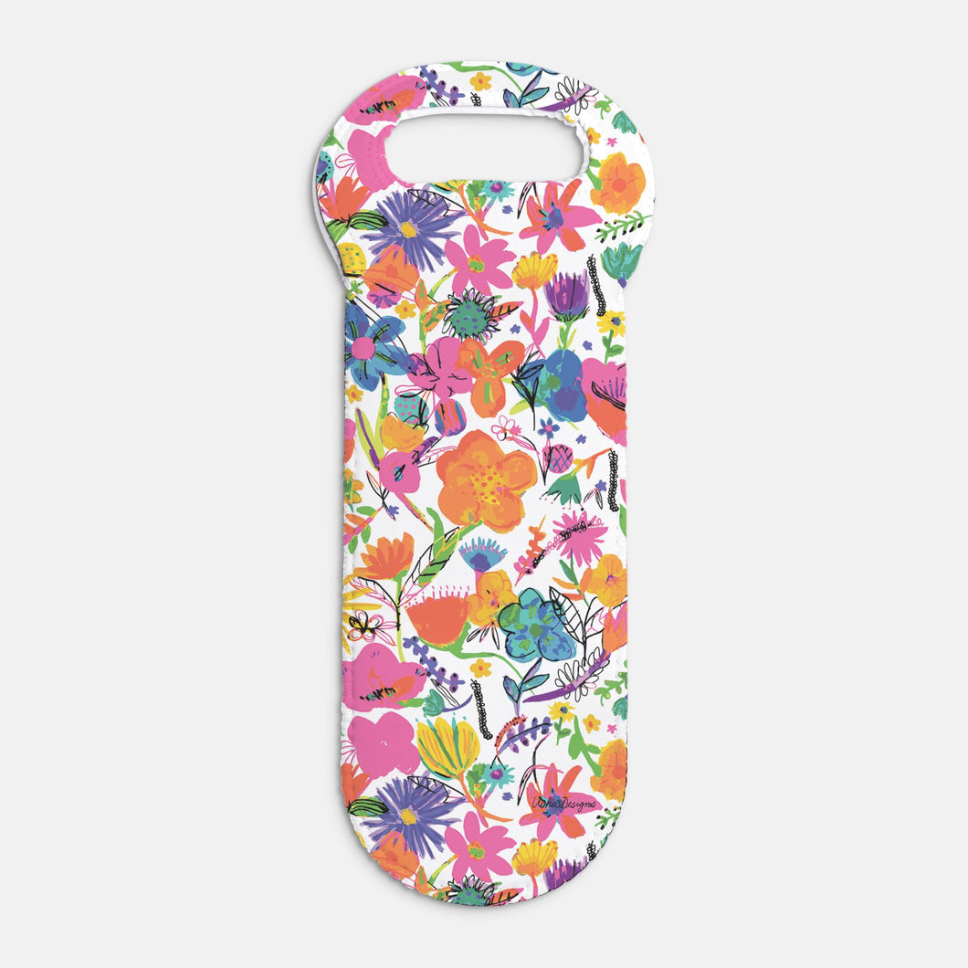 Scattered Floral Wine Tote