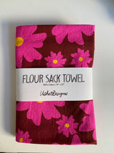 Load image into Gallery viewer, Funky Pink Flowers Tea Towel
