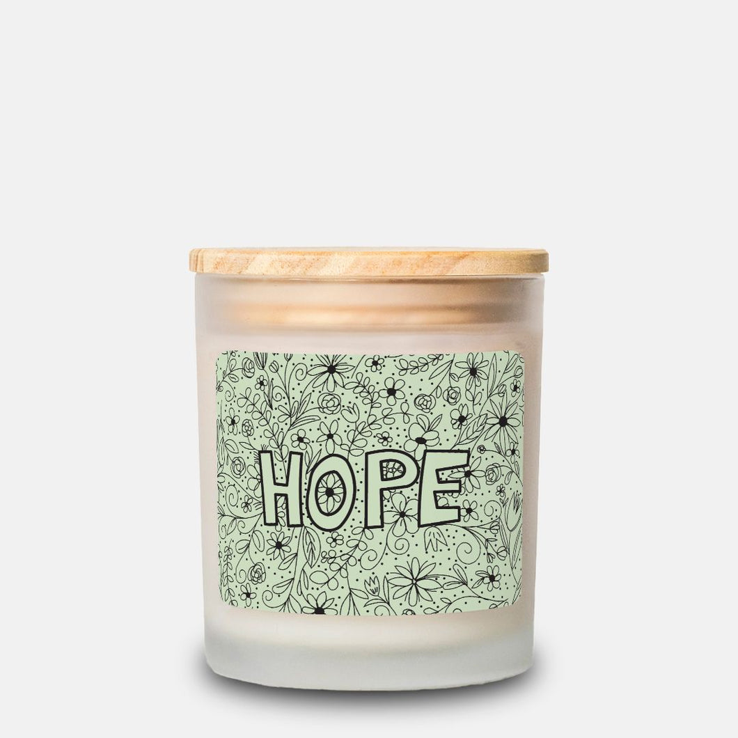 Hope Candle Frosted Glass (Light Green)
